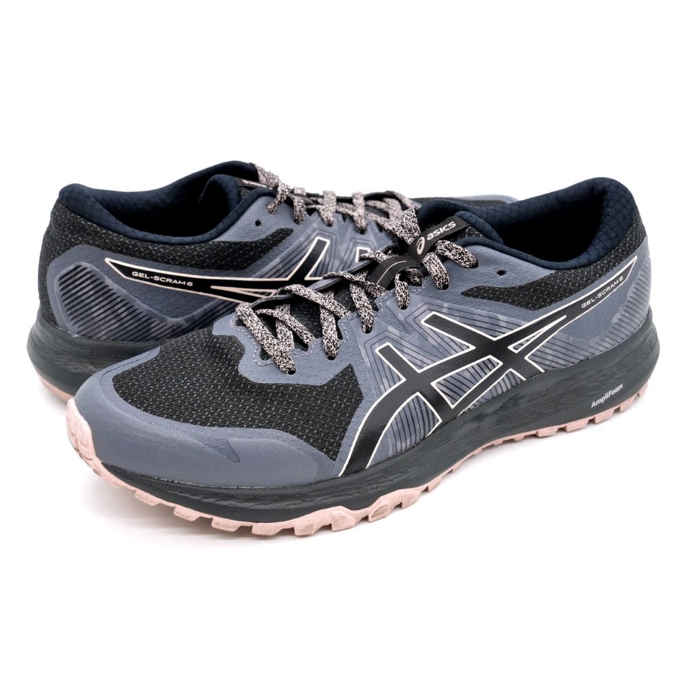 Asics Running Shoes Gel Scram 6 Black Gray Low Top Athletic Sneakers